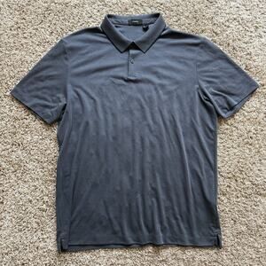 Theory Charcoal Grey Black Pima Cotton Blend Polo Shirt Men’s Size XXL